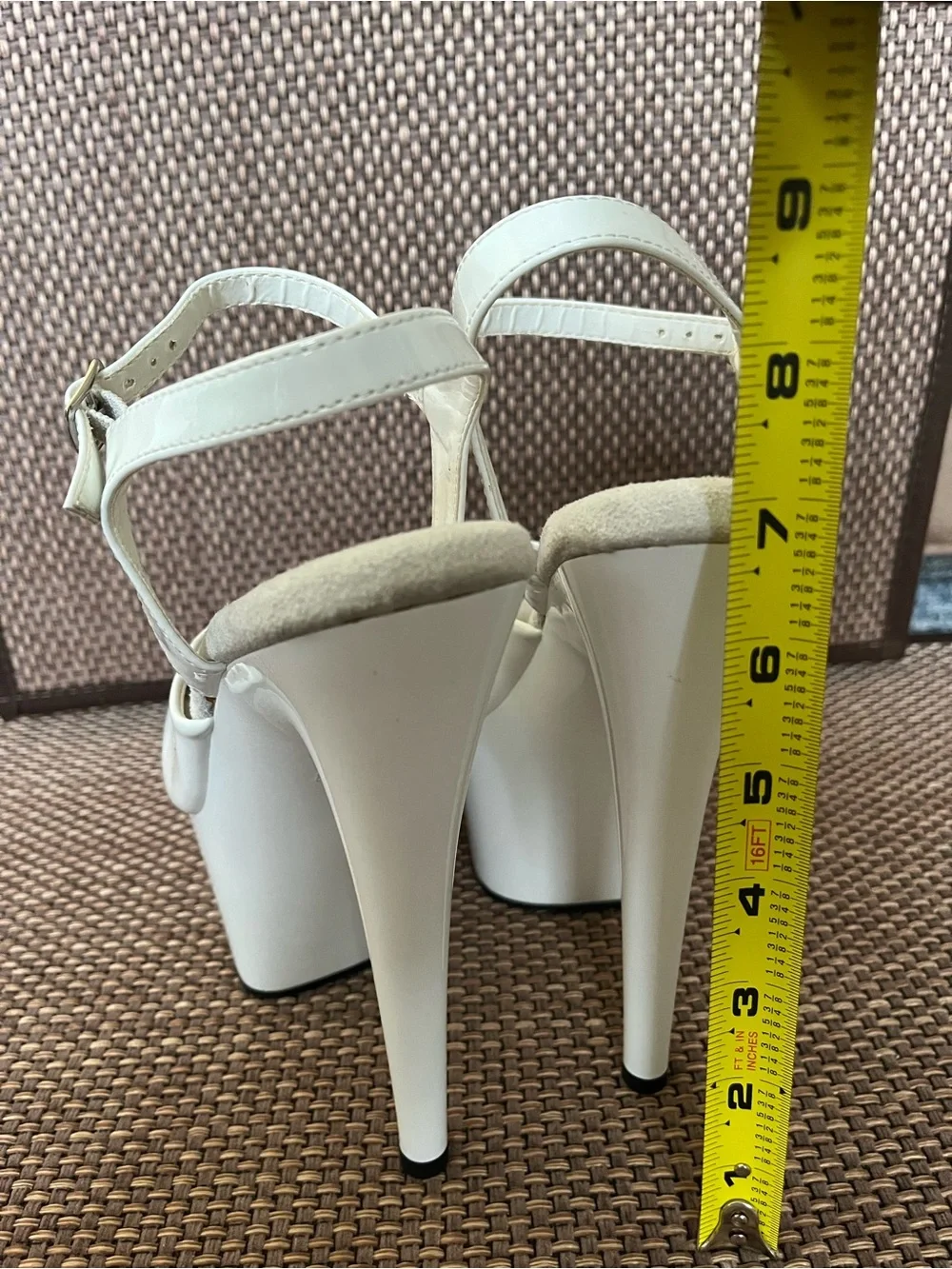 Pleaser White Platform Heels. US 8.